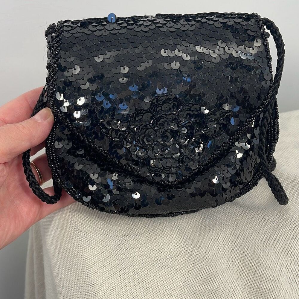 Vintage Magid, hand made sequined beaded crossbody bag